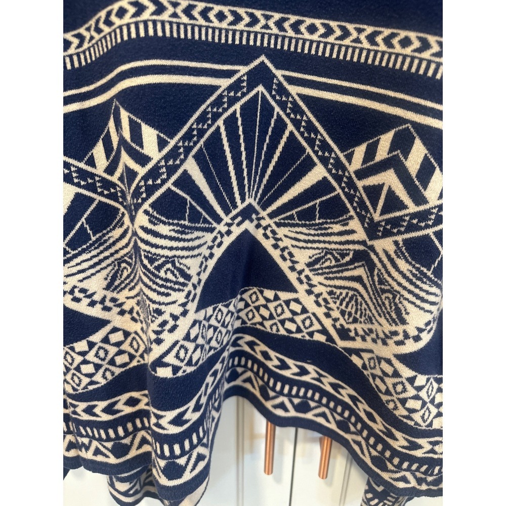 Flying Tomato Navy Blue Geometric Print Waterfall Cardigan Womens Plus Size 1X - Picture 6 of 7